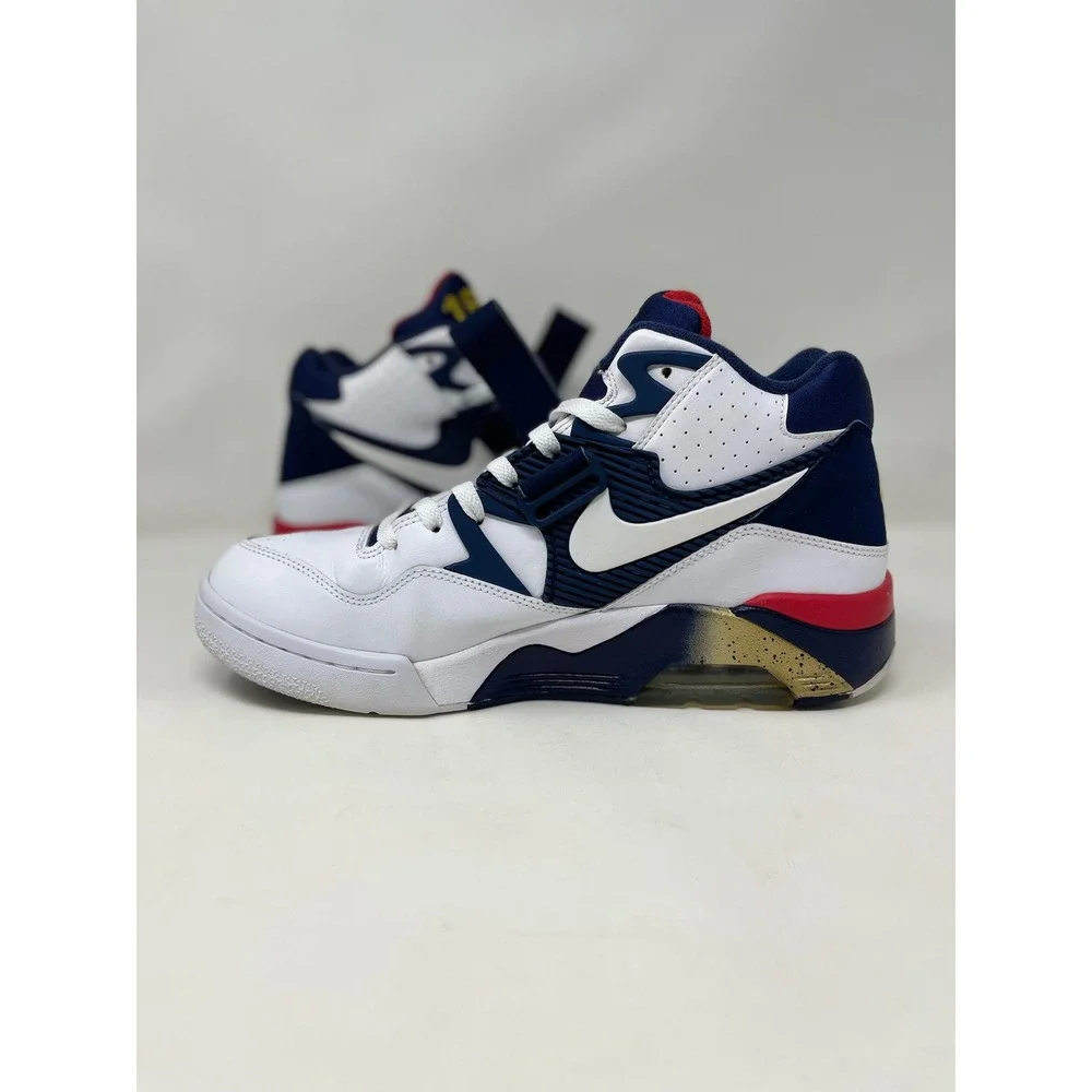 Nike Air Force 180 Mens Size 10 White Navy Gold Excellent Olympic Barkley